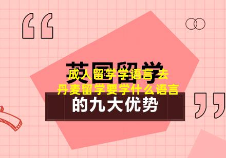 成人留学学语言 去丹麦留学要学什么语言